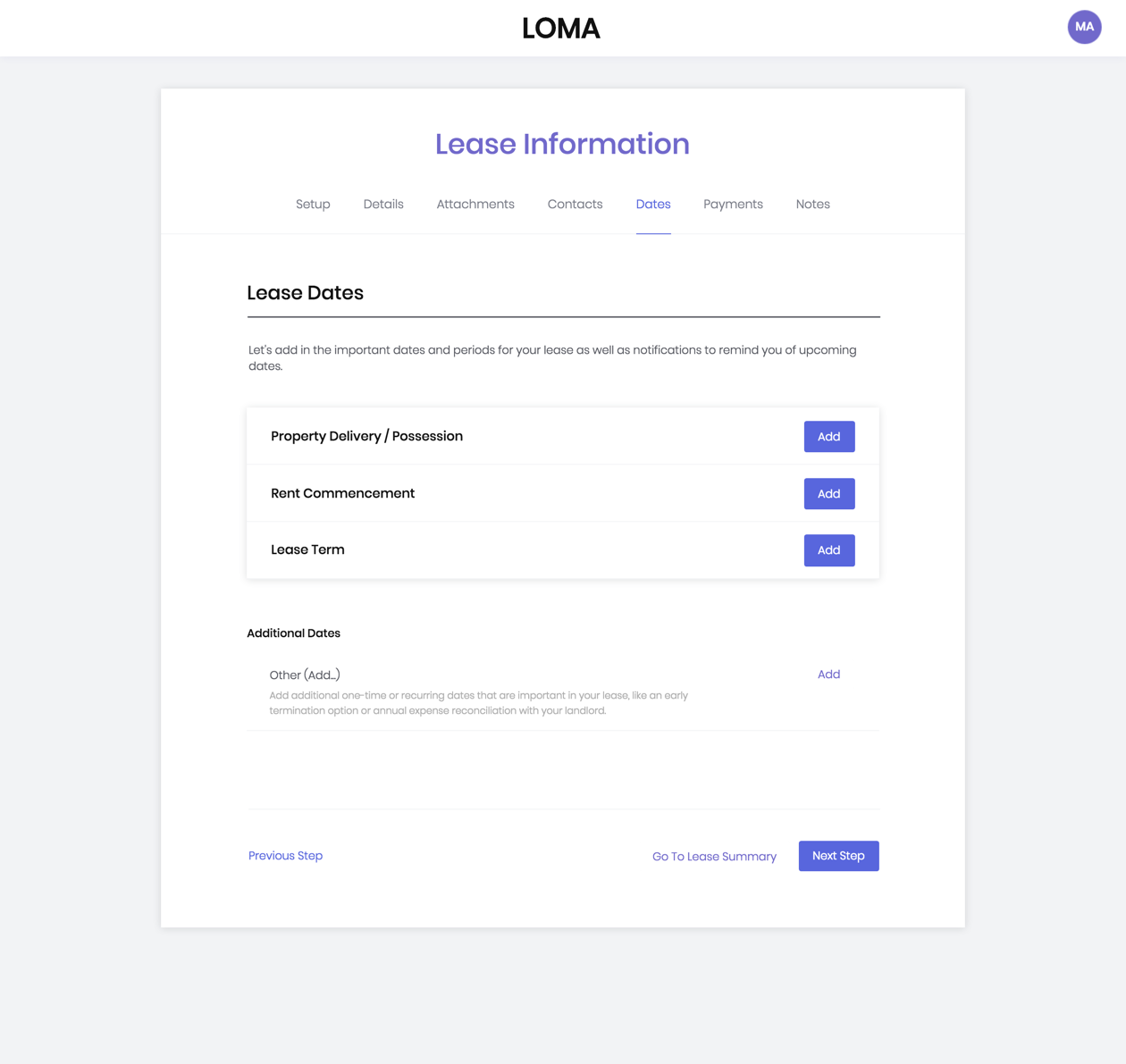 Step 5 Lease Details
